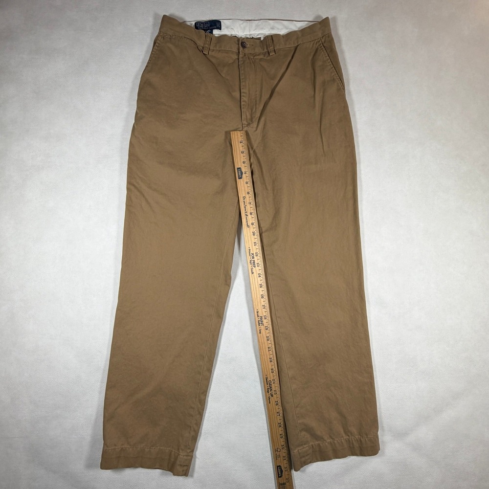 Polo Ralph Lauren Prospect Pant Mens 35x32 Khaki Tan Cotton Chino Straight Leg - Picture 2 of 12